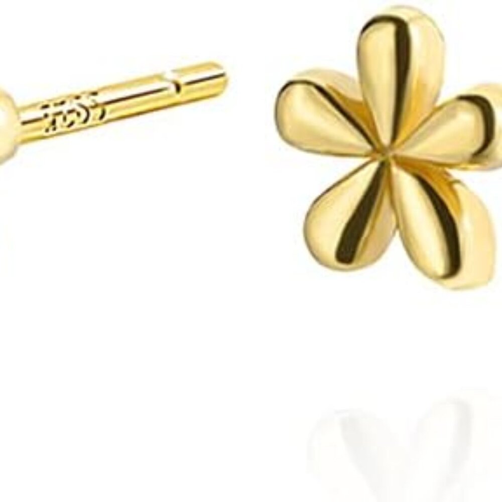 Solid 925 Sterling Silver Daisy Stud Earrings Flo… - image 1